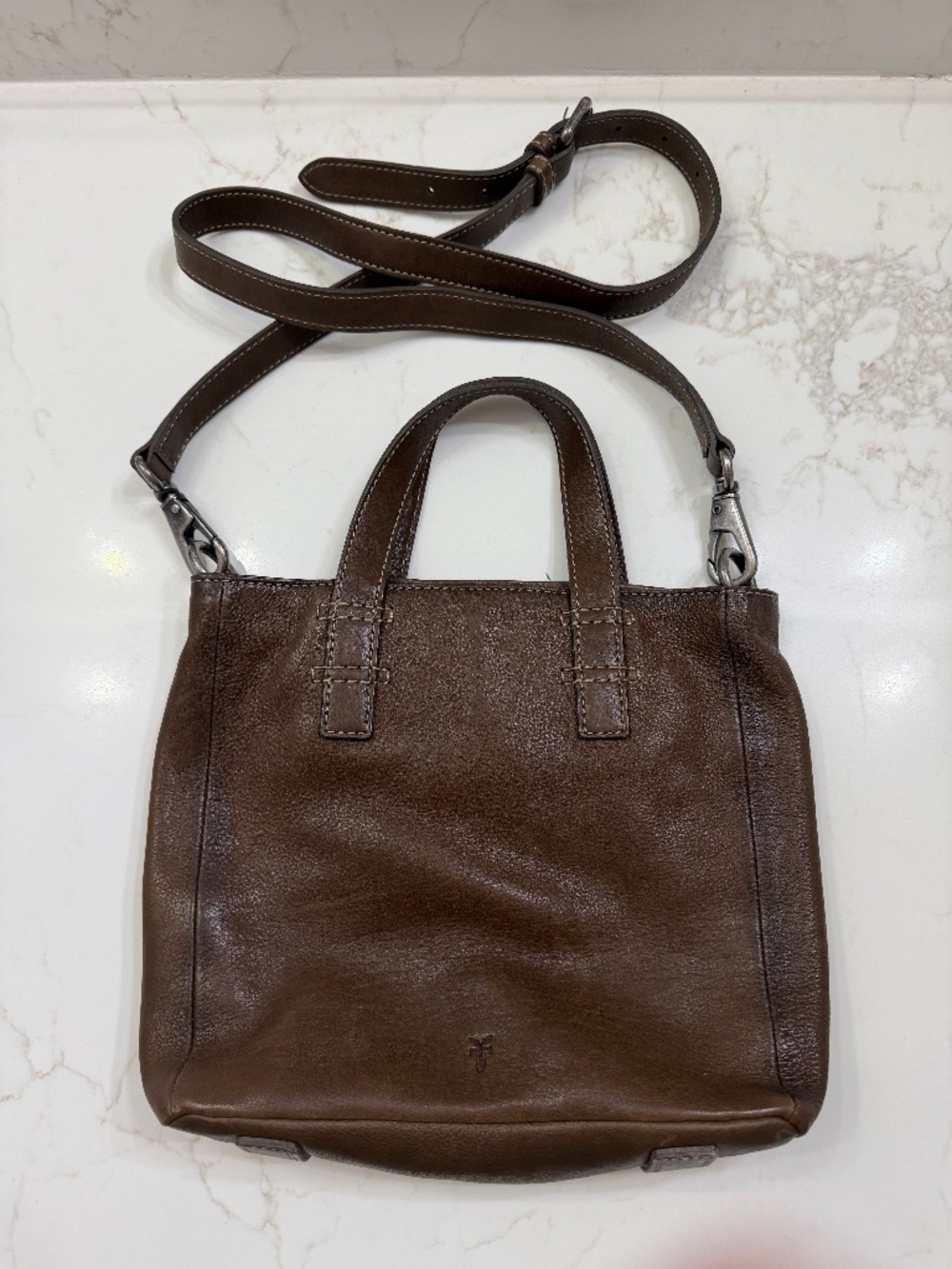 Frye Mindy Brown Leather Tote Purse Shopper Bag DB0457 USED!
